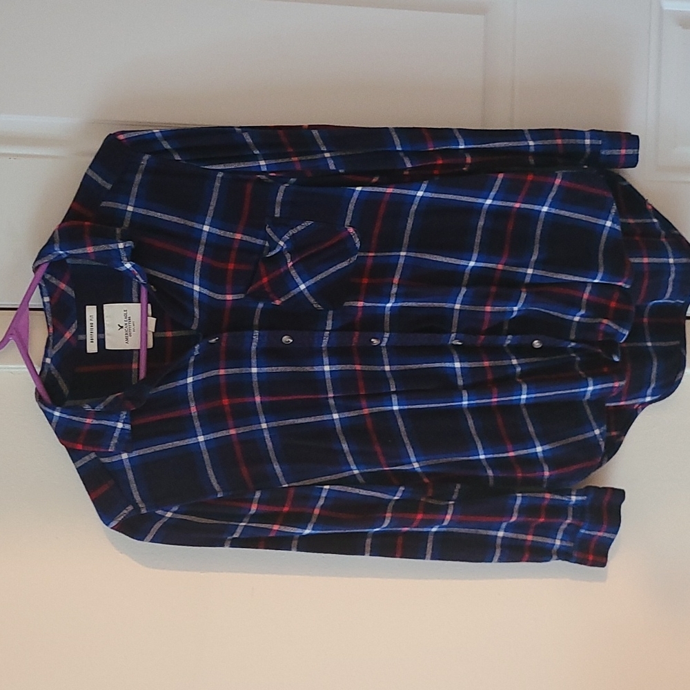 American Eagle Boyfriend-Fit Flannel (M)